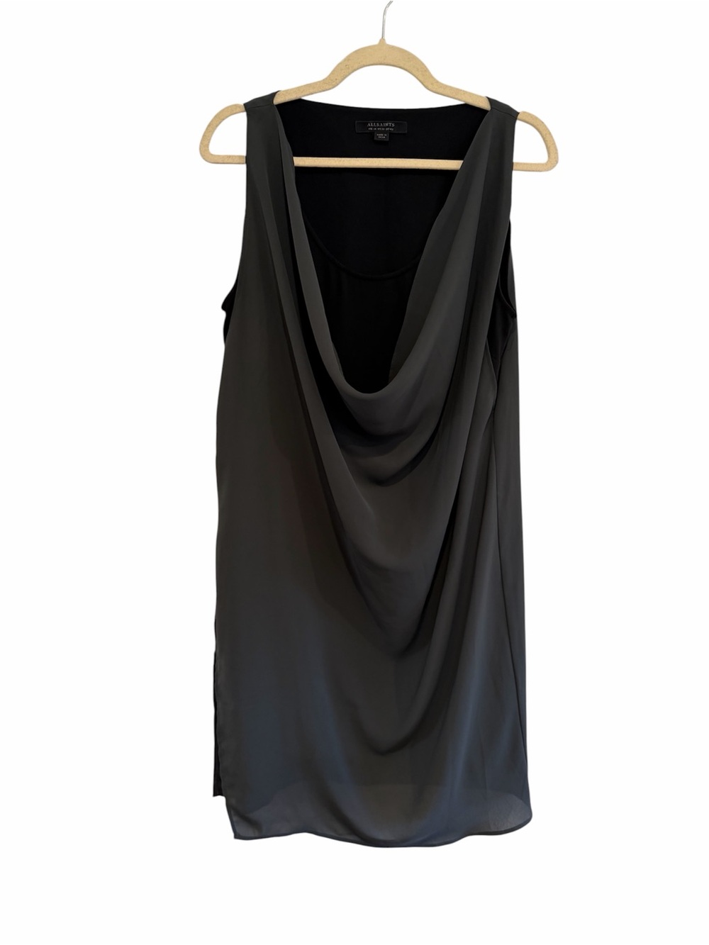 AllSaints Black Dress with Cream Trim